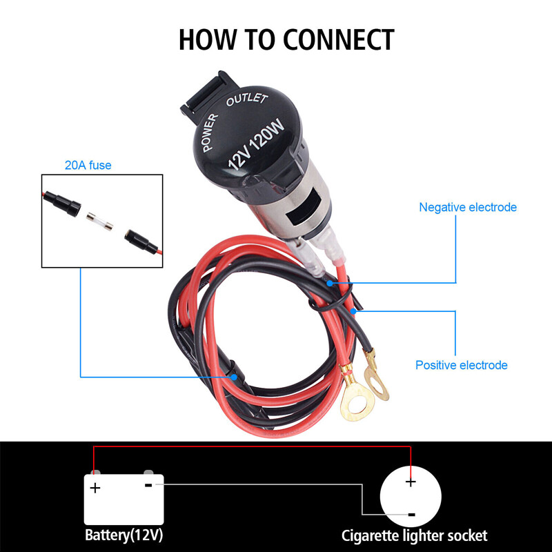 12V Car Cigarette Socket Lighter Power Adapter Waterproof Plug Outlet  Accessory