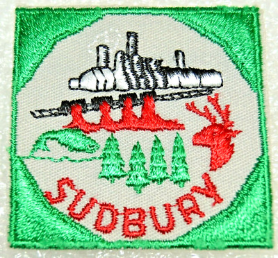 SUDBURY DISTRICT 3 Smoke Stacks Boy Scout Uniform Badge Canadian (ONS15A) 