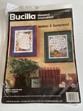 Bucilla Grace's Sampler Pair Stamped Cross Stitch Makes 2 Samplers 64387 1995