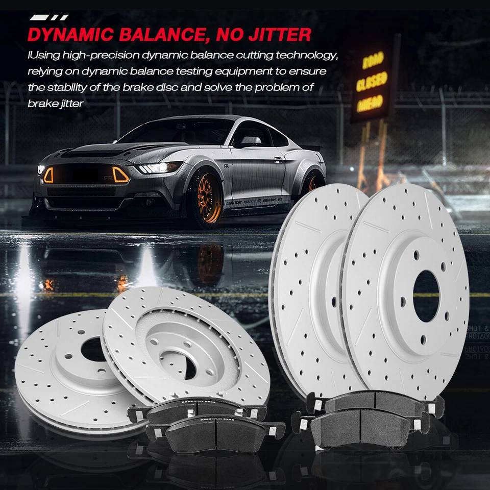 Par de rotores de freno de disco perforados delanteros para Kia Sorento Hyundai Santa Fe 2014-2020 Foto 4 de 4