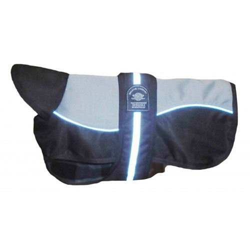 Animate Waterproof and Reflective Under Belly Dog Coat Grey/Black eBay
