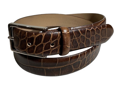 Genuine ARMANI Collezioni Brown Genuine Leather Men's Belt Size 48/34