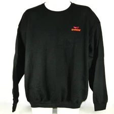 DUNKIN' DONUTS America Runs Employee Uniform Sweatshirt Black Size L Large NEW