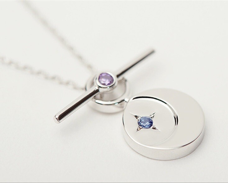 New BTS Jin Destiny Stonehenge Necklace Moment Of Light 925 Silver