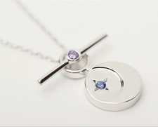 New BTS Jin Destiny Stonehenge Necklace Moment Of Light 925 Silver, White Gold