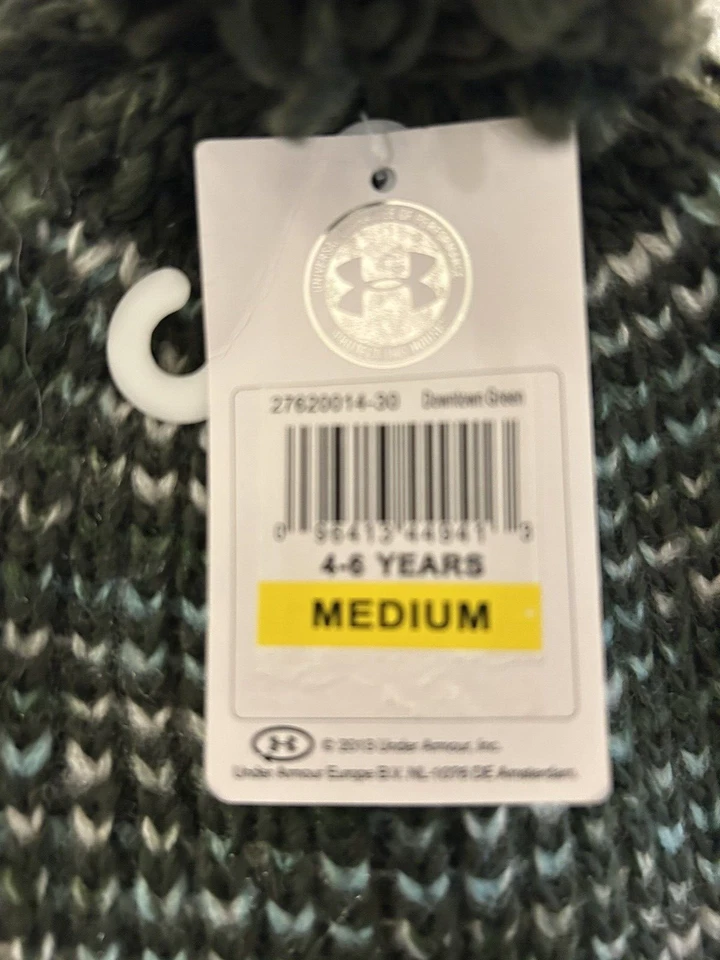 Under Armour Gorro Tejido Forrado de Vellón con Pom Pom Gorro Niña 4-6 Años Nuevo con Etiquetas Foto 3 de 3