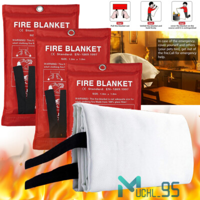 8X Large Fire Blanket Fiberglass Prepared Emergency 39''x39'' Retardant Blankets
