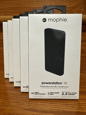 mophie - Powerstation 10,000 mAh Portable Charger for USB-Enabled Devices Black