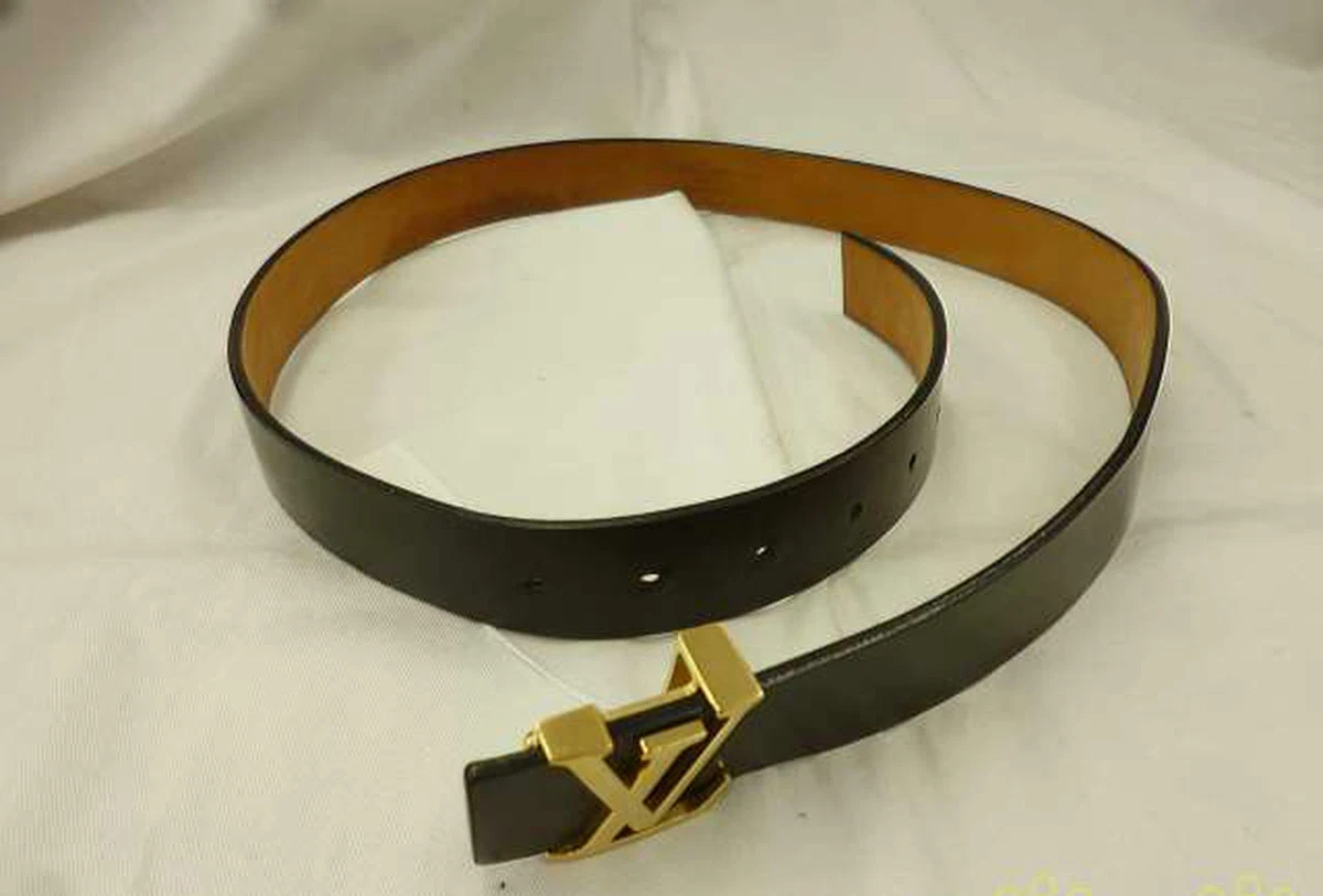 Black and shop gold lv belt