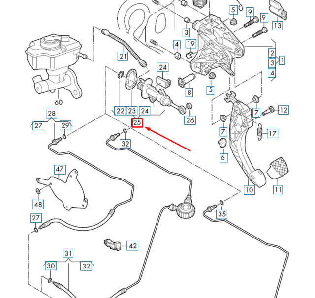 Genuine VOLKSWAGEN Golf PASSAT Tiguan Audi A3 Clutch Master Cylinder
