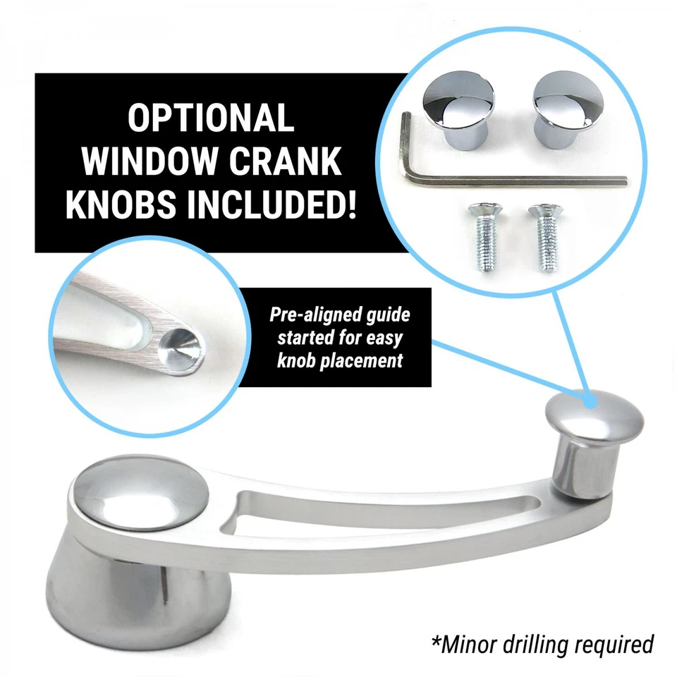 Billet Window Lever Handles w/ 12V Power Crank Switch Conversion Kit Car Truck - Image 4 of 4