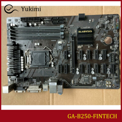 FOR GIGABYTE GA-B250-FINTECH DDR4*4 64GB LGA1151 VGA DVI-D Motherboard Test OK