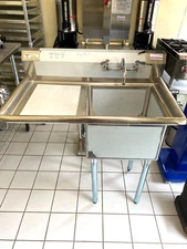 Sink/ Prep New Complete with Faucet & Waste basket 39"-24-36"H