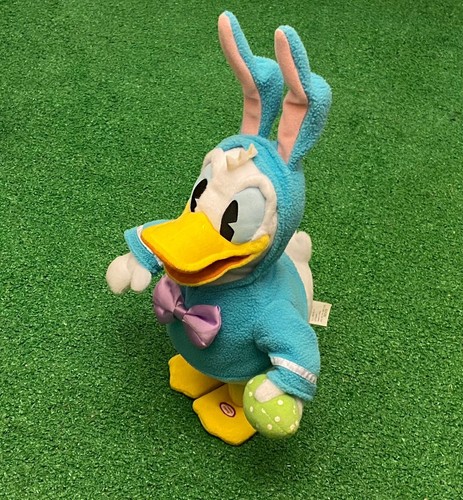 HALLMARK DISNEY 14" DONALD DUCK ANIMATED EASTER BUNNY PLUSH, SINGS, TALKS, WALKS - Picture 2 of 9