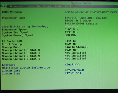Intel DG33FB Motherboard LGA775 Core(TM)2 Duo CPU E8400 @ 3.00GHz & RAM