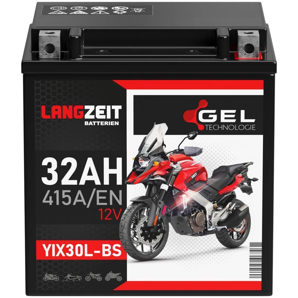 Langzeit YIX30L-BS Motorradbatterie GEL 12V 32Ah 415A/EN Batterie 83200 83000 - Bild 4 von 4