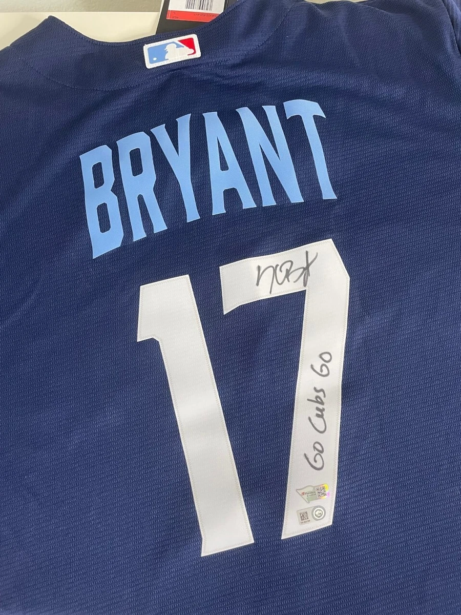 Kris Bryant Signed Nike Navy 2021 Cubs City Connect Jersey "Go Cubs  Go"