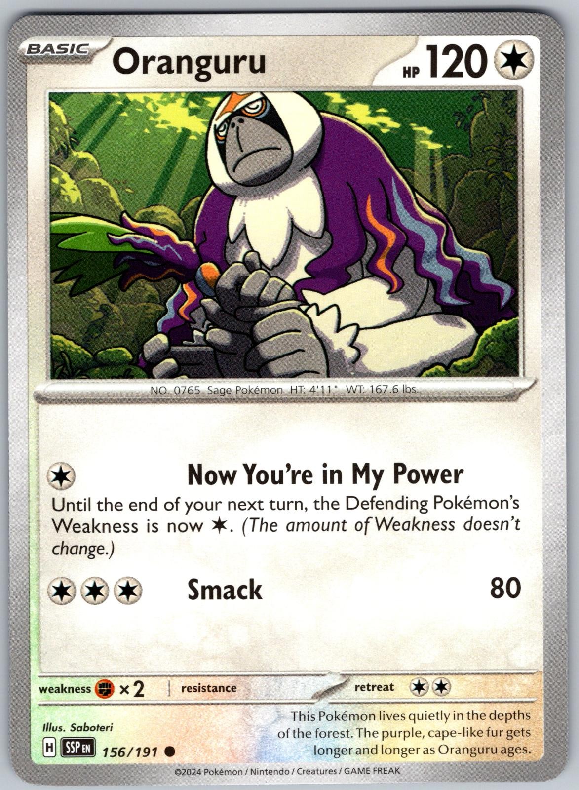 Oranguru 156/191 Common Surging Sparks Pokemon Near Mint