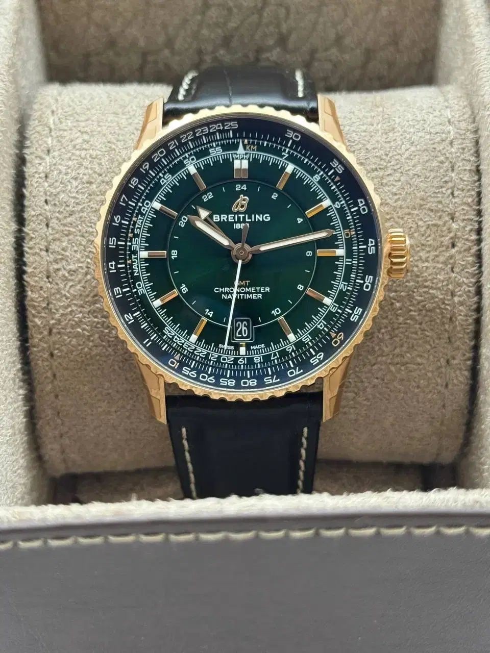 Breitling Navitimer GMT Solid Gold Green Edition - image 1