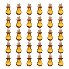 30Pcs, Small Ball Mini Glass Bottles Jars with Cork Stopper Eye Screw Champagne