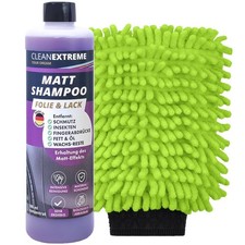 CLEANEXTREME Mattlack Auto-Shampoo Folie & Lack Konzentrat 0,5L + Waschhandschuh