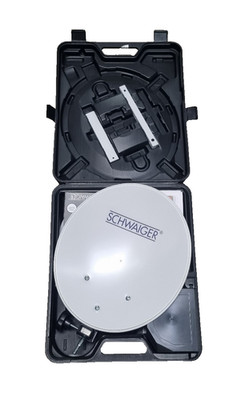 Schwaiger Mobile Sat Anlage im Koffer 360001 Single LNB Sat Reciver HDTV