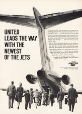 1964 United Airlines: Leads Way Newest Jets Vintage Print Ad