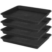 Plant Growing Trays 4 Pack, Plant Tray, 14.5"x11", Heavy Sturdy Plastic Plant...