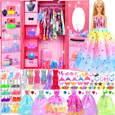 150 Pcs Doll Clothes and Accessories Playset with Dolls for Girls, Princess Gown