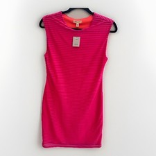 Silence + Noise Urban Outfitters Medium Pink Stripe Dress With Orange Lining NWT