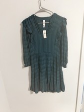Amaldi Anthropologie Size XS Teal Turquoise Rossi Ruffled Tunic Dress New
