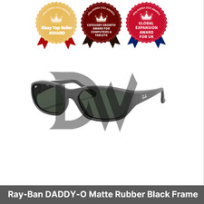 Ray-Ban DADDY-O Matte Rubber Black Frame Green Lense RB2016-W2578 / 59