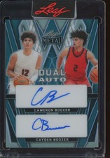 2024 Leaf Metal Dual Teal Cameron Boozer Cayden Boozer 7/99 Auto Autograph