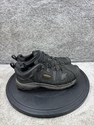 Keen Shoe Men Size 9 Extra Wide Flint II Steel Toe Work Black Leather Waterproof