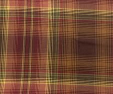 Woven Clay Red Sage Green Brown Tartan Plaid Fabric BT Half Y 21