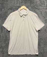 Vuori Strato Tech Polo Shirt Mens L White Performance Knit Wicking Quick Dry