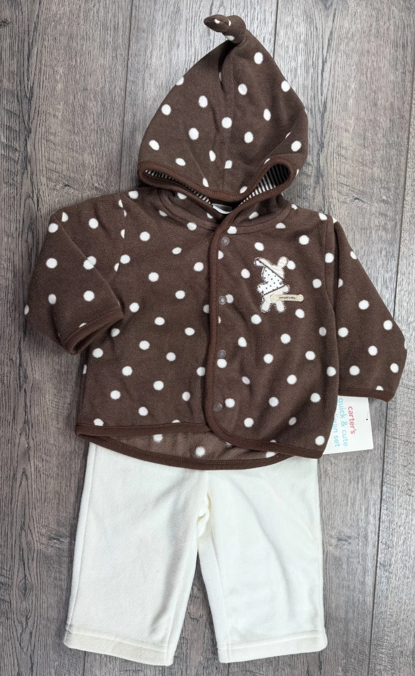 Baby Girl Clothes New Vintage Carter's 6 Month 2pc Sweet Baby Hooded Outfit