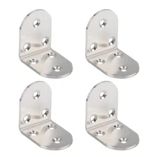 4Pcs Multipurpose Stainless Steel Right Angles Brackets 3 Hole Fixing Plates
