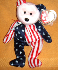 TY BEANIE BABY 1999 9" SPANGLE AMERICAN FLAG NEW MWMT PELLETS MWMT FREE SHIP