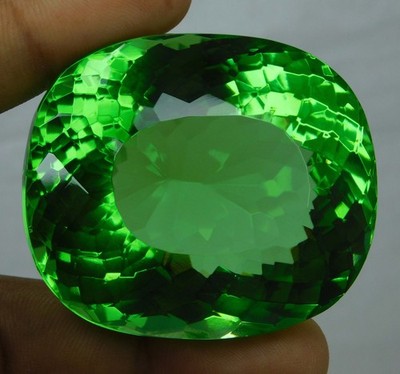 Certified 339.85 Ct Natural Green Tsavorite Garnet - Cushion Cut Loose Gemstone