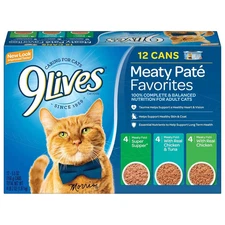 9Lives Wet Cat Food Variety Pack - 12 Count