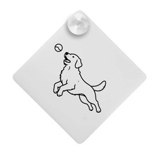 "Golden Retriever fängt Tennisball" Saugnapf Auto Fenster Schild (CG00037124)