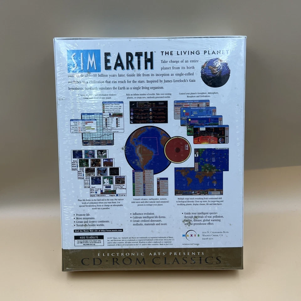 Sim Earth The Living Planet Big Box PC CD-ROM 1997 Windows/Mac Sealed - Image 2 of 4
