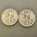 US Coins 90% Silver Lot (2) 1936 P/1927 S Walking Liberty