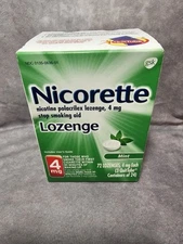 Nicorette Nicotine Lozenge Stop Smoking 4mg. Mint Flavor, 72 Pieces Exp 01/2026+