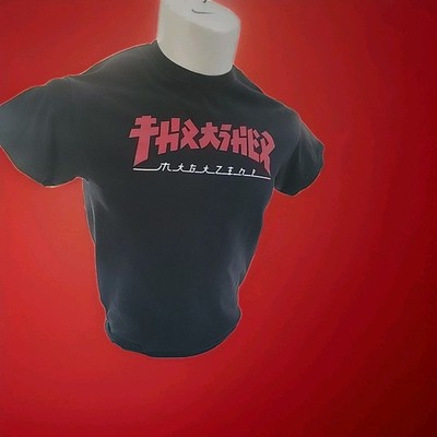 Thrasher Magazine GODZILLA LOGO Skateboard T Shirt BLACK Med