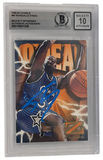 Shaquille O'Neal Signed 1996-97 Z-Force #54 Magic BAS Slabbed Auto Grade 10