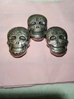 Lot of (3) MPM 2oz .999 Sterling Silver Sugar Skull Unique Bars 6 TOTAL  OUNCES