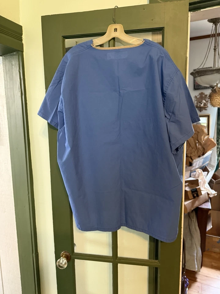 Medline AngelStat 3XL Ceil Blue Scrub Tops Unisex, Angelica Color Coding, 3x - Image 3 of 3