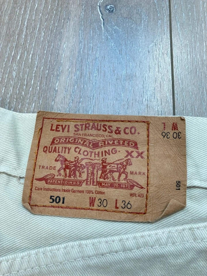 Levi's 501 jean beige W30 L36 FR37 #LS-02 - Photo 3/4